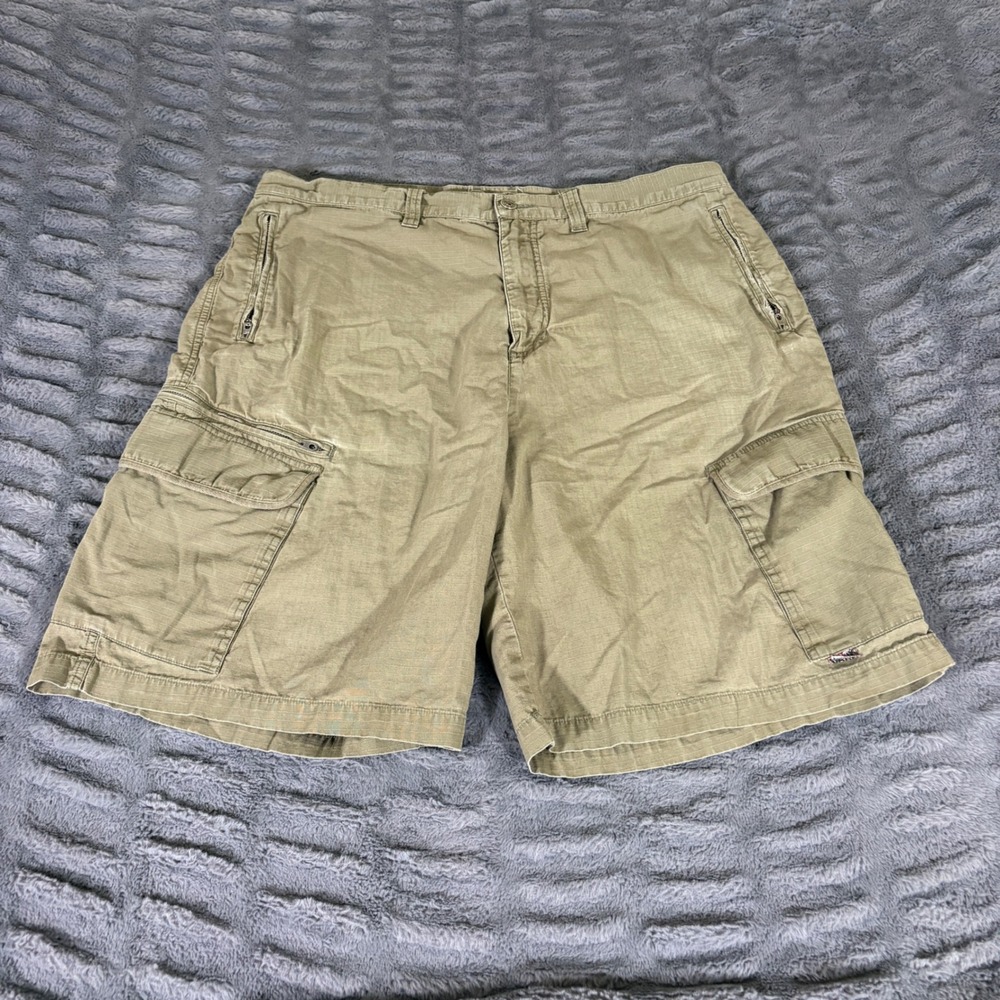 Tony Hawk Mens Cargo Shorts Size 38 Khaki Green Ripstop Cotton Skater Utility
